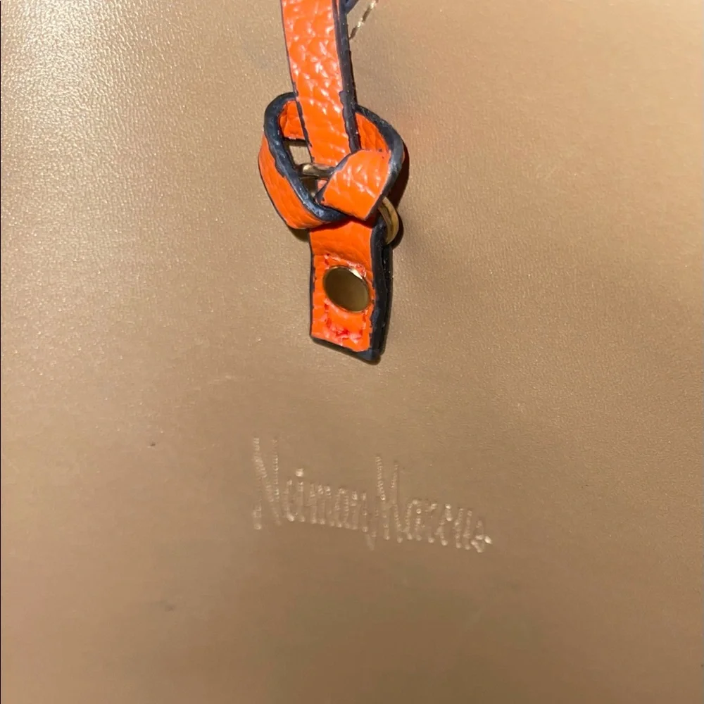 Neiman Marcus orange tote with tassel